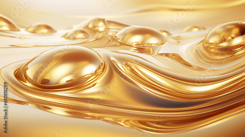 Fototapeta Naklejka Na Ścianę i Meble -  liquid gold 3d rendering illustration