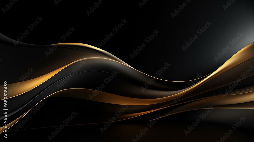 luxury abstract background golden wavy lines on dark mode luxury abstract background golden wavy lines on dark mode