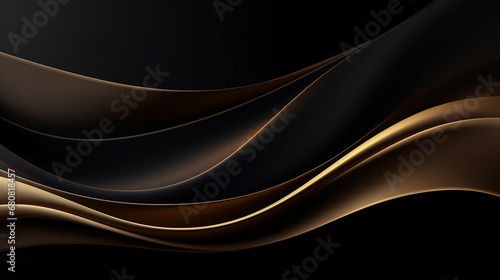luxury abstract background golden lines on dark mode