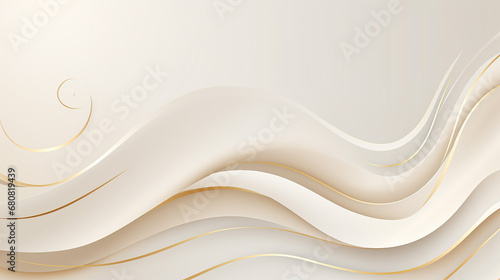 elegant cream shade background with curvy line golden element