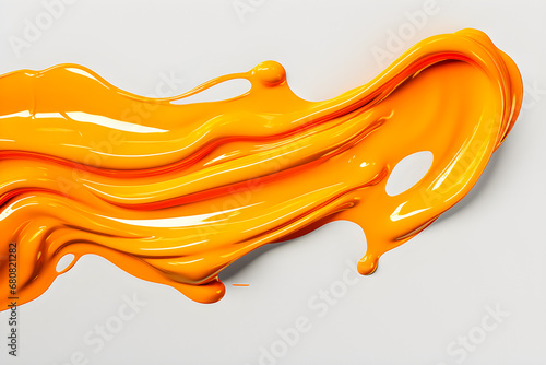 splashes of orange paint, soft lines on a white background, 3d illustratioin, generated ai