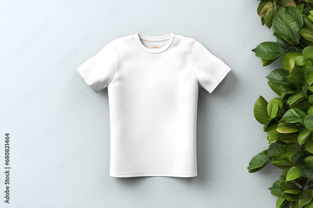 White t-shirt mockup for your design, 3d illustration , generated ai White t-shirt mockup for your design, 3d illustration , generated ai