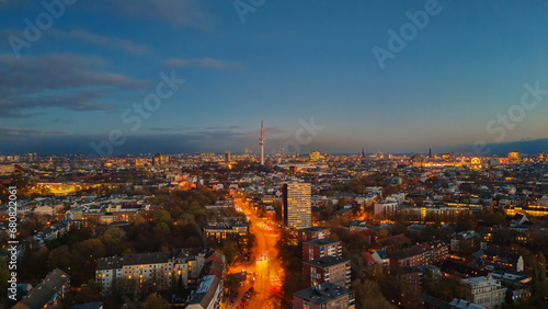 Hamburg Sunset Panorama from the east