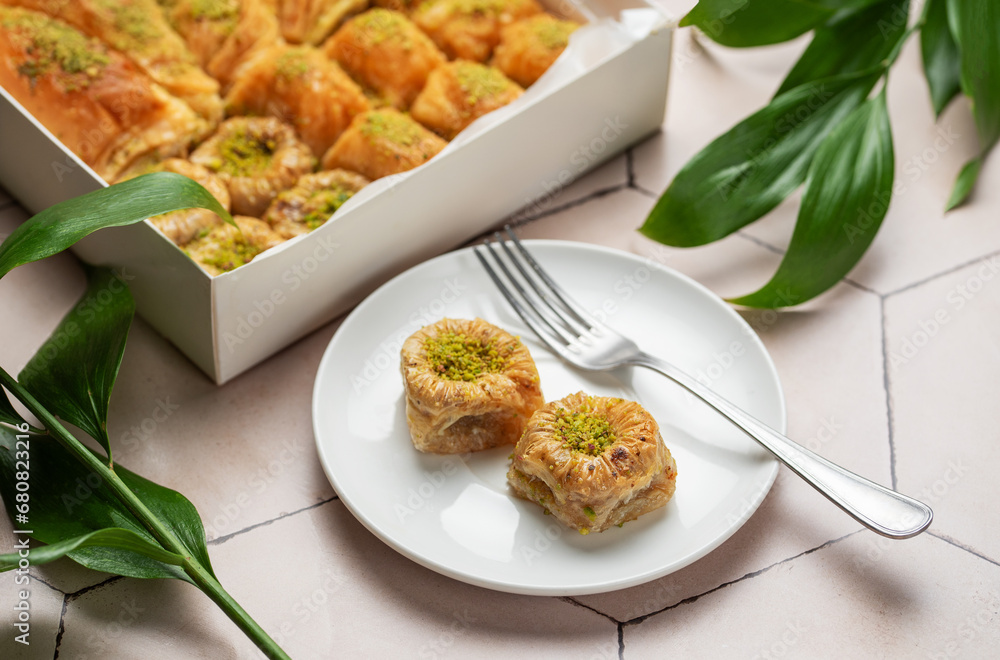 Assortment of Turkish baklava dessert