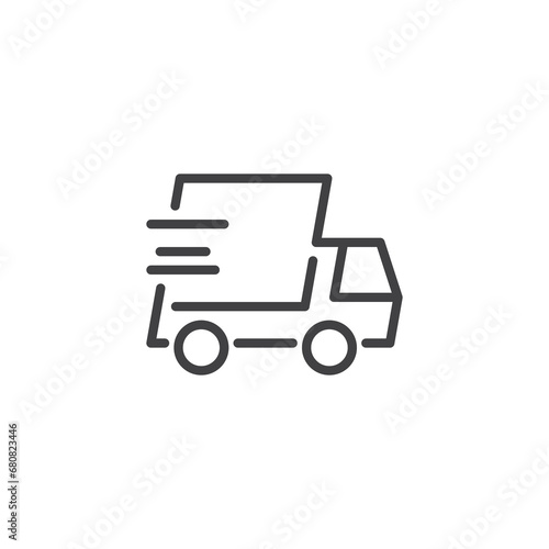 Fast shipping service line icon