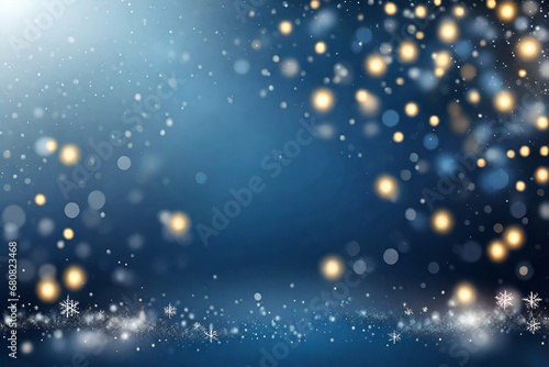 elegant blurred background with stars, snowflakes and bokeh effect