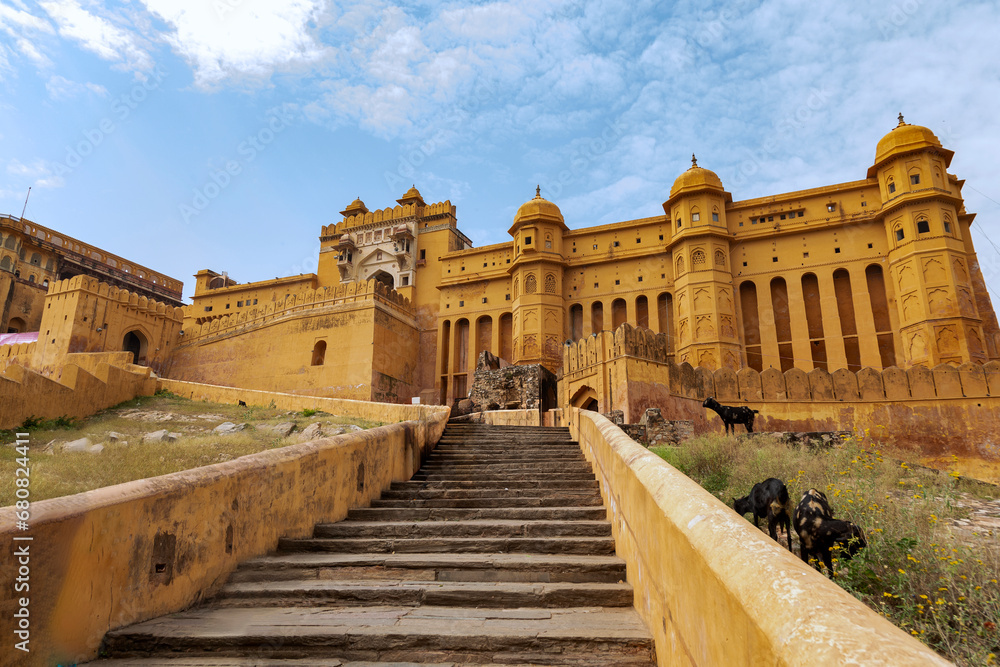 Fototapeta premium Amber Palace also known as Amer Fort or Amber Fort is located in Jaipur,Rajashtan,India.