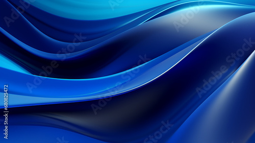 deep blue abstract curvy background 3d rendering