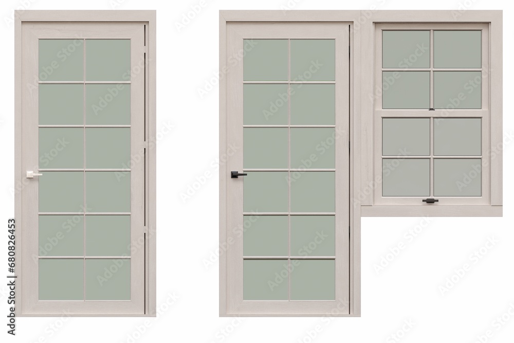 windows in the interior isolated on white background, 3D illustration, cg render windows in the interior isolated on white background, 3D illustration, cg render
