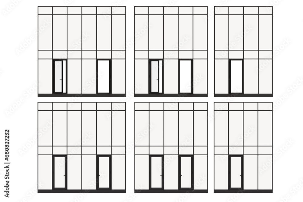 windows in the interior isolated on transparent background, 3D illustration, cg render windows in the interior isolated on transparent background, 3D illustration, cg render