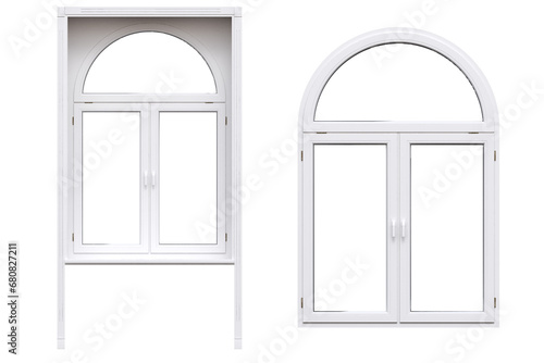 windows in the interior isolated on transparent background  3D illustration  cg render