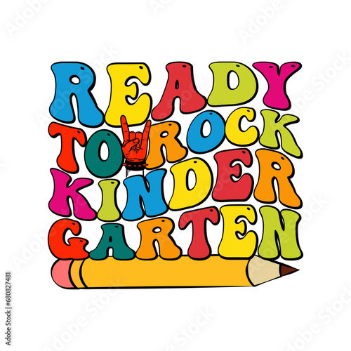 Retro 100 Days Of School T-shirt Design Ready To Rock Kindergarten 