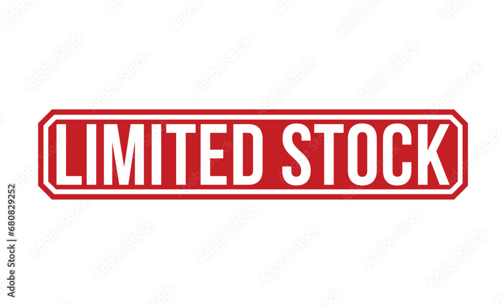 Fototapeta premium Limited Stock Red Rubber Stamp vector design.