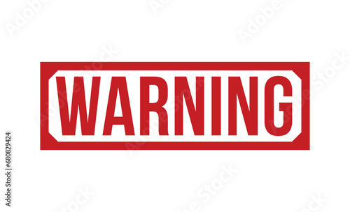 Warning Red Rubber Stamp vector design.