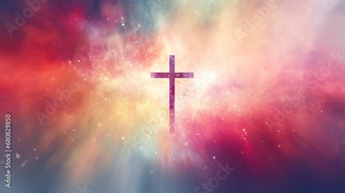 Cross with Foggy Background and Vivid Colors