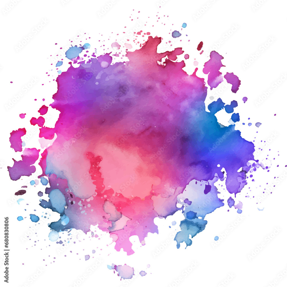 Isolated, paint, watercolor, art, color, splash, ink, grunge, design, texture, illustration, colorful, pink, purple, red, blue, magenta