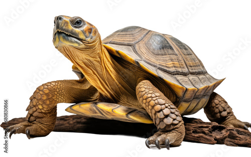 Good Looking Giant River Turtle Isolated on Transparent Background PNG.