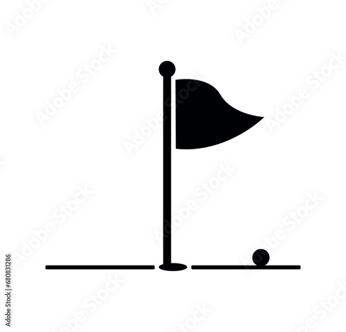 mini golf icon on white background	