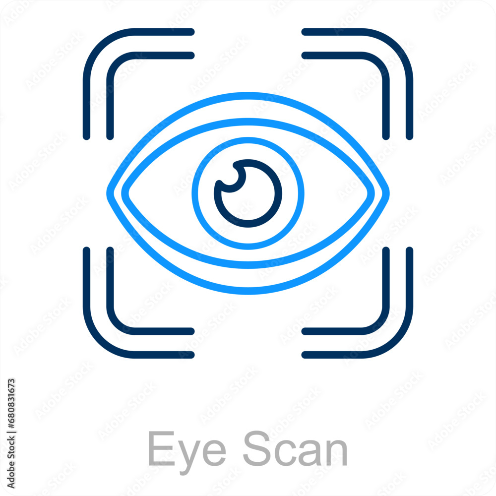 Eye Scan and biometric icon concept Eye Scan and biometric icon concept