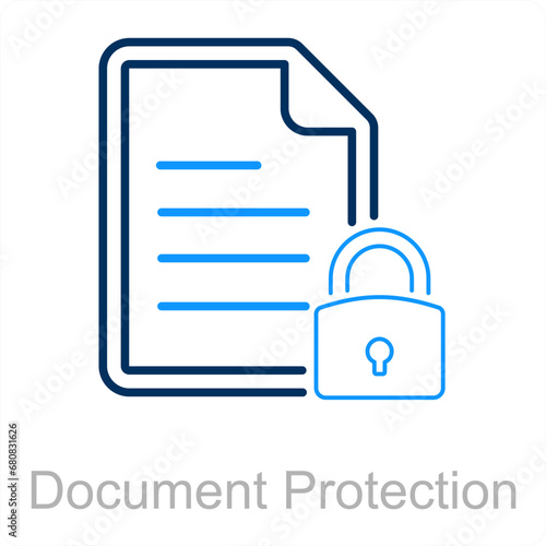 Document protection and file icon concept