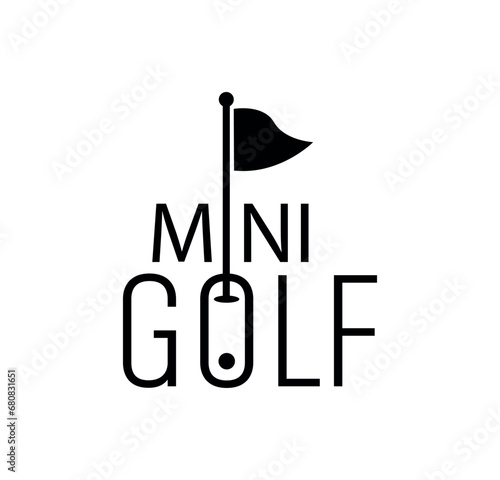 mini golf icon on white background	