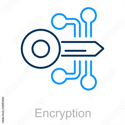 Encryption and data icon concept