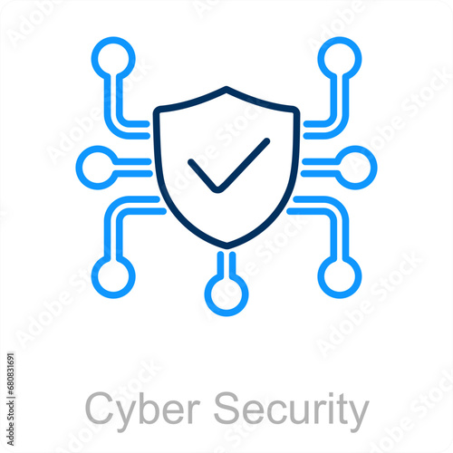 Cyber Security and authority icon concept