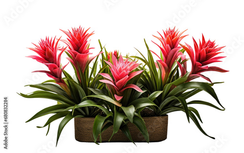 Splendid Pretty Color Bromeliads Isolated on Transparent Background PNG. photo