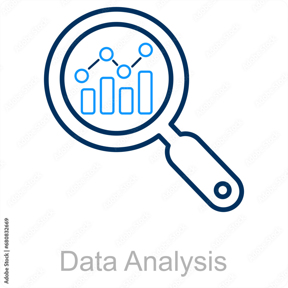 Data Analysis and big data icon concept Data Analysis and big data icon concept
