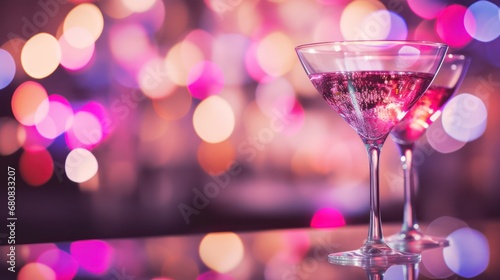 Martini Glass with Bokeh Effect