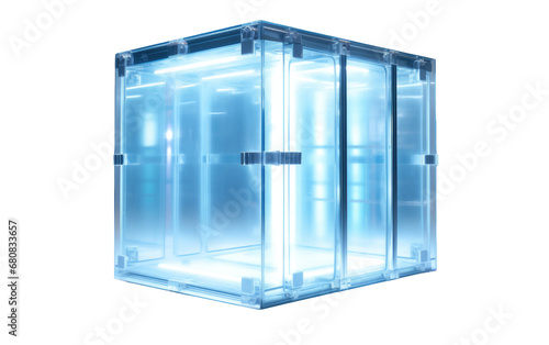 Stunning Glass Square Faraday Cage Isolated on Transparent Background PNG.