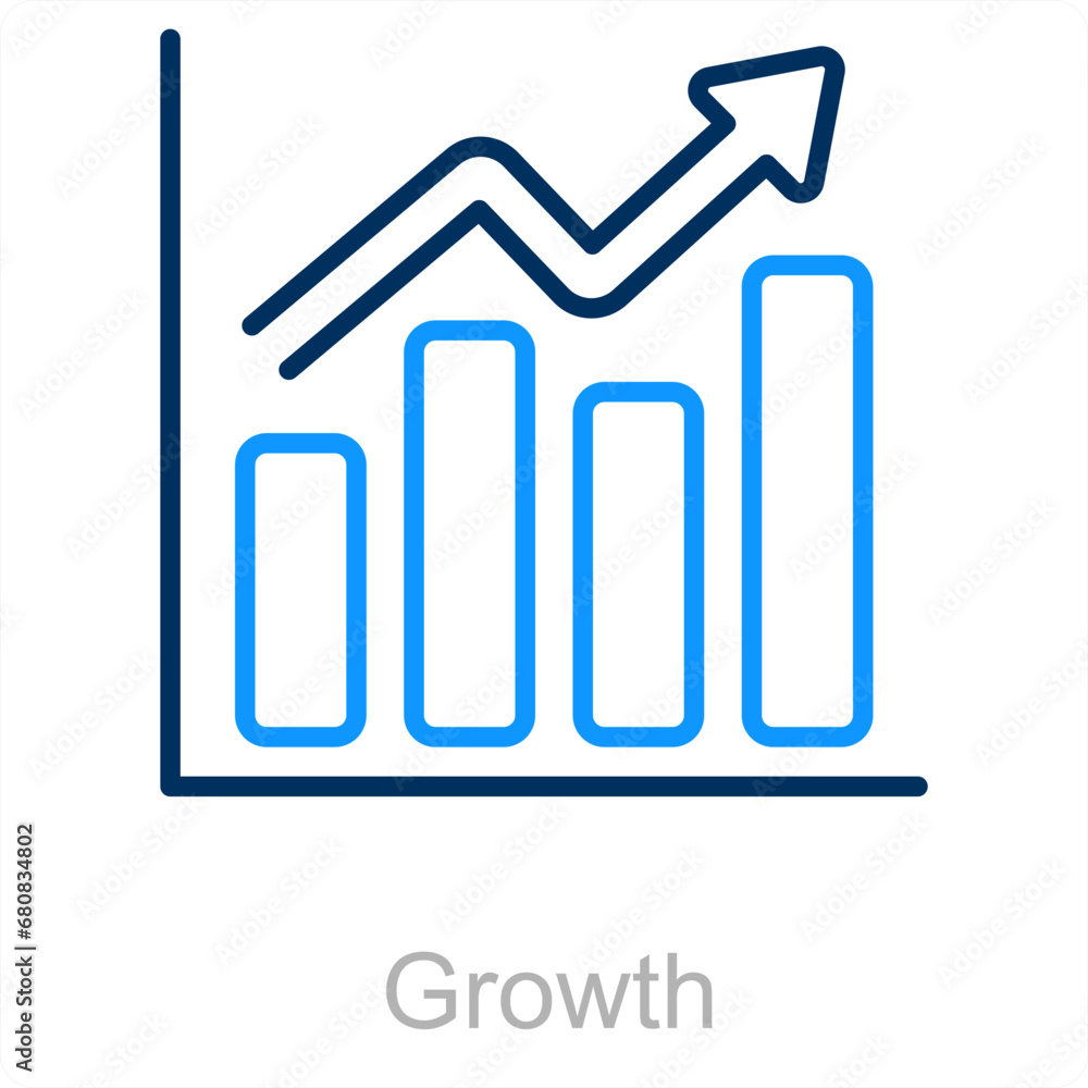 Growth and analysis icon concept Growth and analysis icon concept