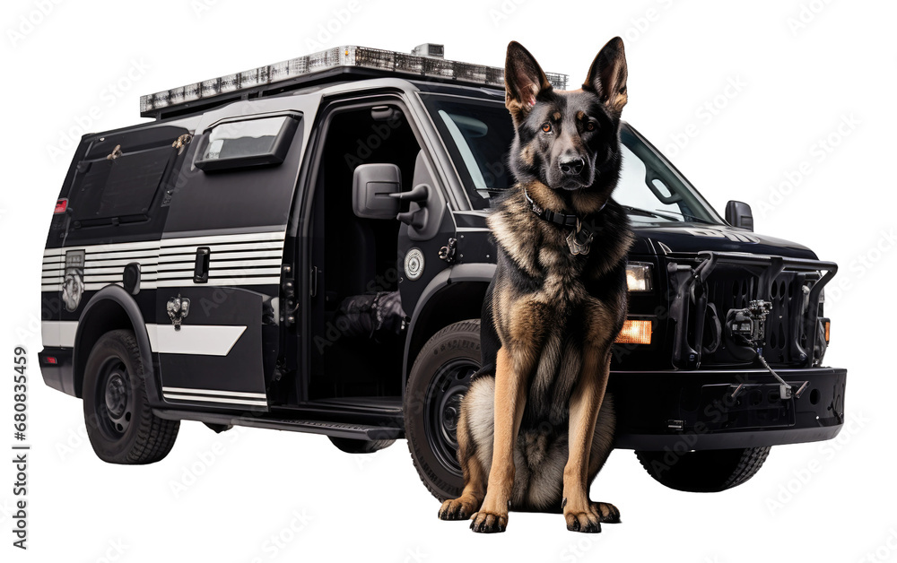 Strong and Dangerous Police Car K9 Kennel Isolated On Transparent ...