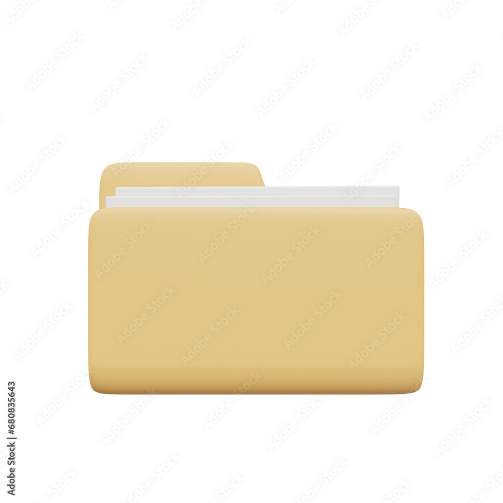 folder icon. 3D render folder icon. 3D render