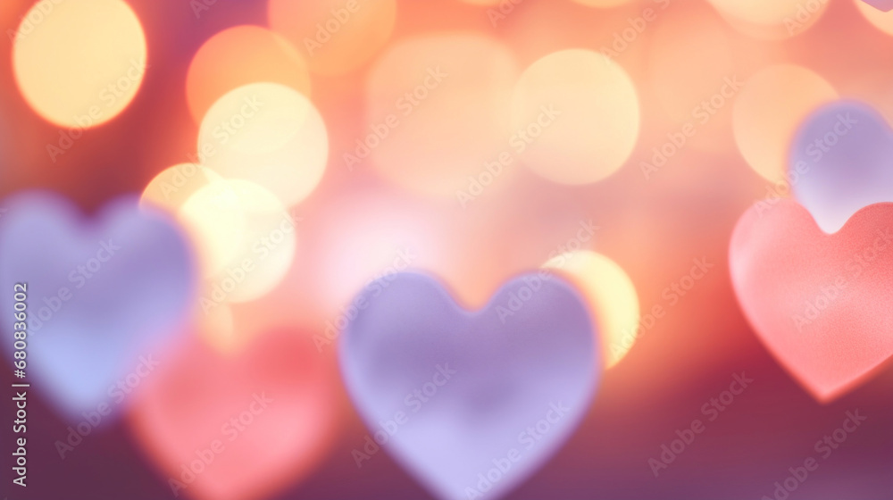 Abstract bokeh heart background