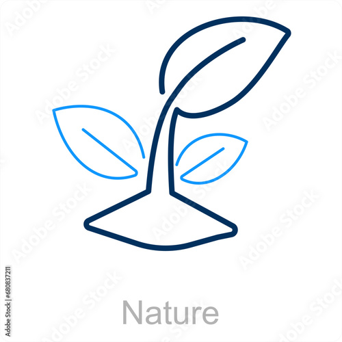 Nature and ecology icon concept