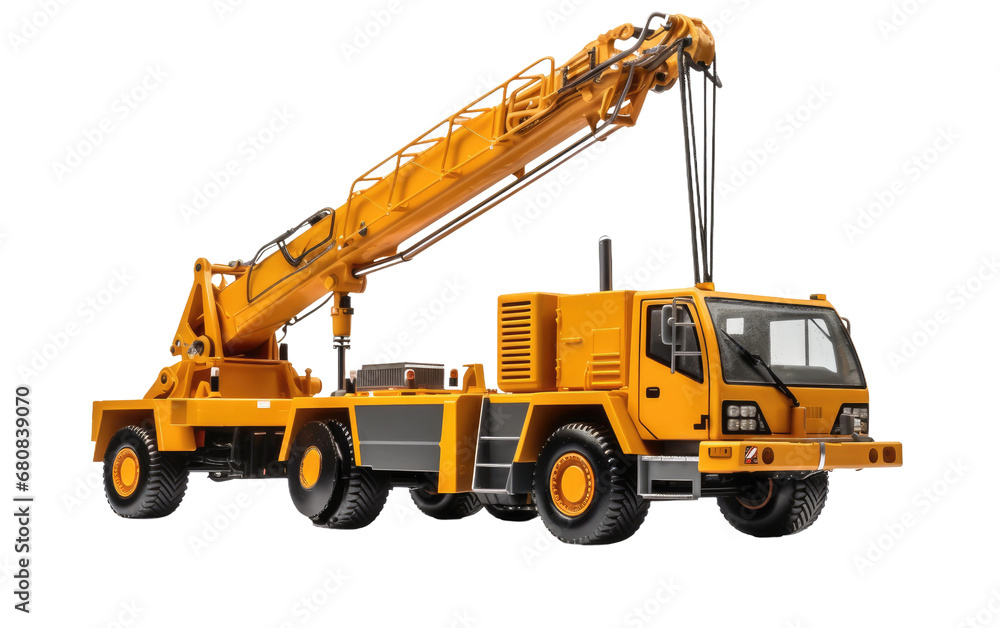 Stunning Hydraulic Crane Isolated On Transparent Background PNG.