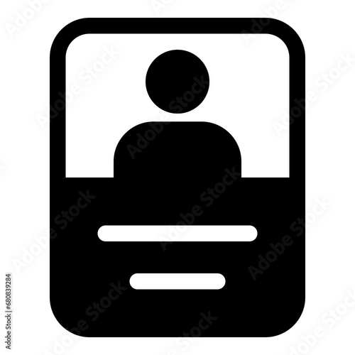 Id card icon for personal identification and verification