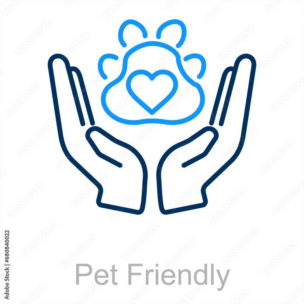 Fototapeta premium Pet Friendly and allowed icon concept
