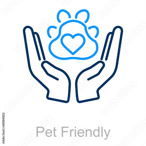 Pet Friendly and allowed icon concept