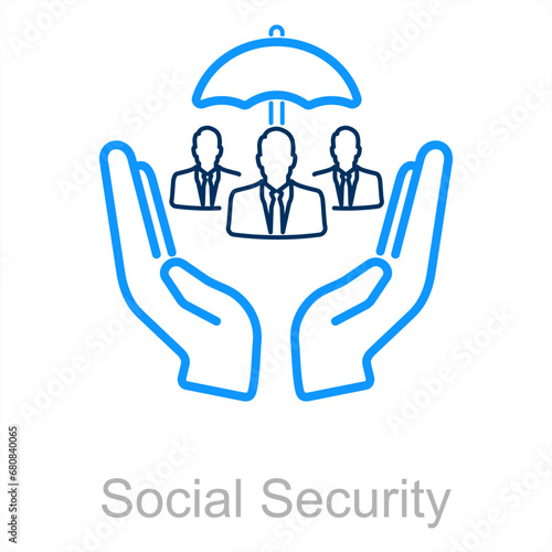 Social Security and people icon concept