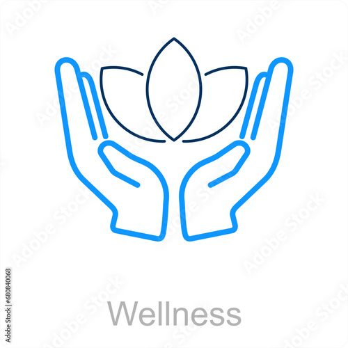 Wellness and flower icon concept