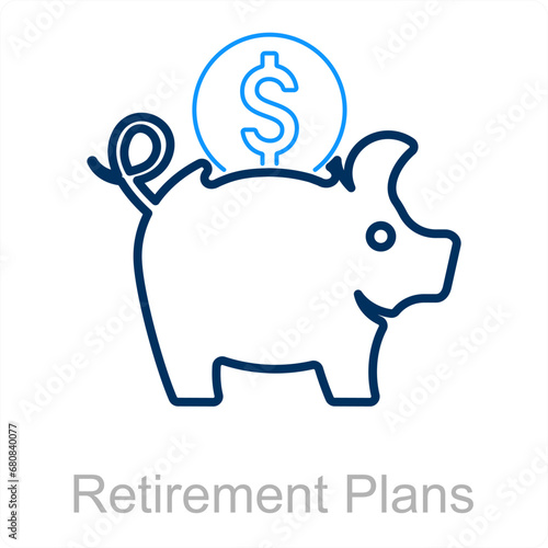 Retirement Plans and funds icon concept