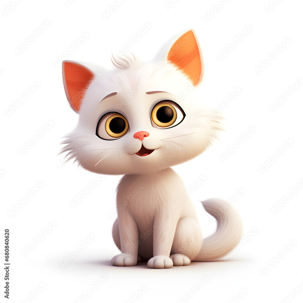 cat simple lines funny art on white background cat simple lines funny art on white background