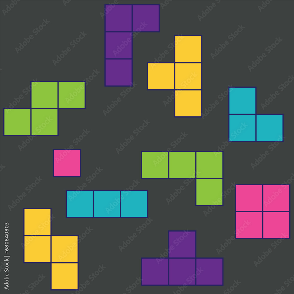 Colorful tetris bricks Colorful tetris bricks