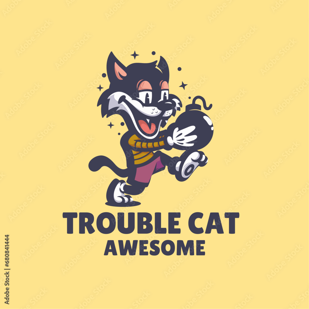 Trouble Cat Logo Trouble Cat Logo