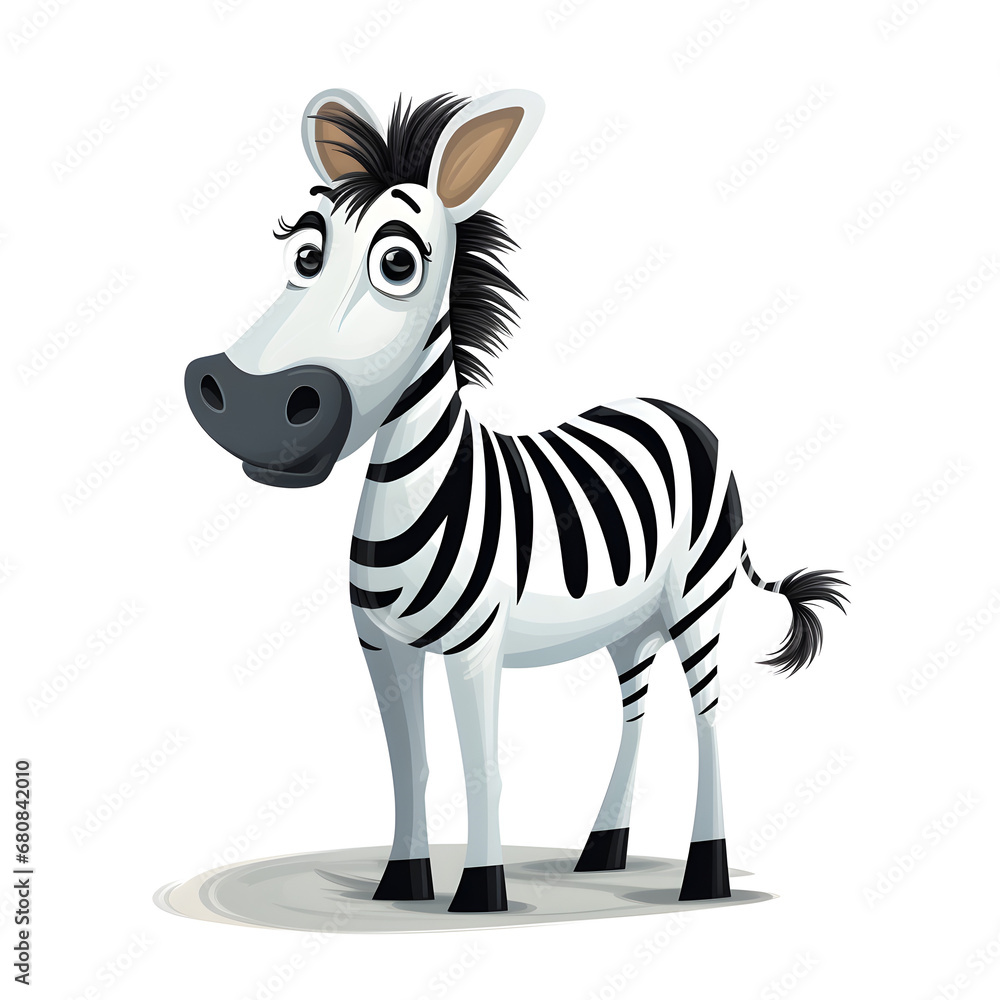zebra character simple lines funny art on white background zebra character simple lines funny art on white background