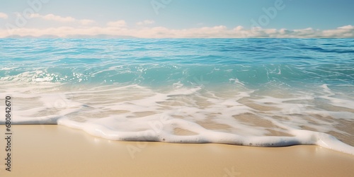 tranquil beach sands kissed by the sun, Generative AI