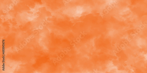 Abstract background with orange watercolor texture background .vintage orange sky and cloudy background .hand painted vector illustration with watercolor design .