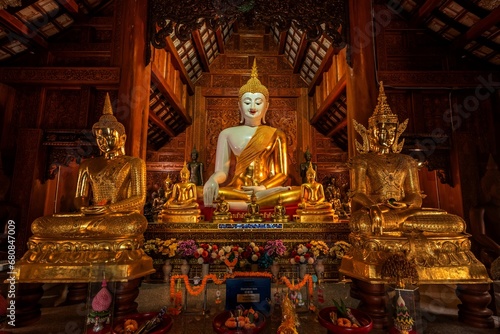 Lord Buddha Statue Ban Den Temple, Saree Sri Muang Kaen, Mae Taeng District, Chiang Mai Province, in Thailand